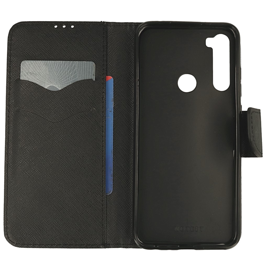 Pokrowiec etui z klapk na magnes Fancy Case czarne Xiaomi Redmi Note 8T / 6