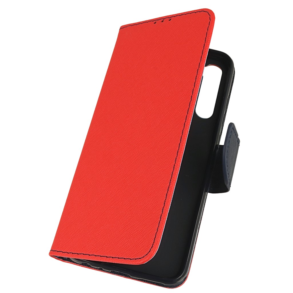 Pokrowiec etui z klapk na magnes Fancy Case czerwono-granatowe Xiaomi Redmi Note 8T