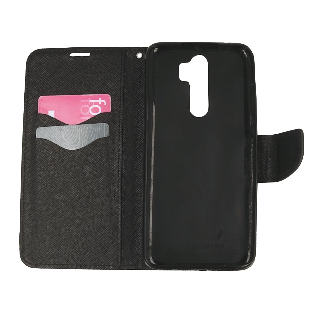 Pokrowiec etui z klapk na magnes Fancy Case czarne Xiaomi Redmi Note 8 Pro / 5
