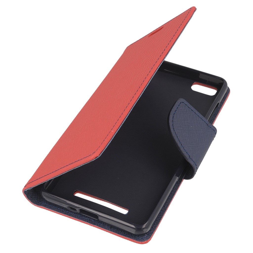 Pokrowiec etui z klapk na magnes Fancy Case czerwono-granatowe Xiaomi Mi4C