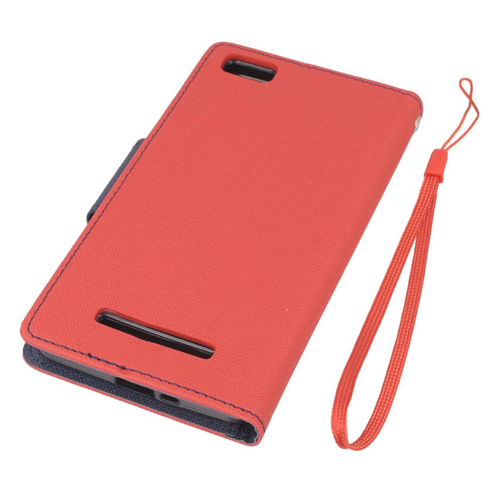 Pokrowiec etui z klapk na magnes Fancy Case czerwono-granatowe Xiaomi Mi4C / 3