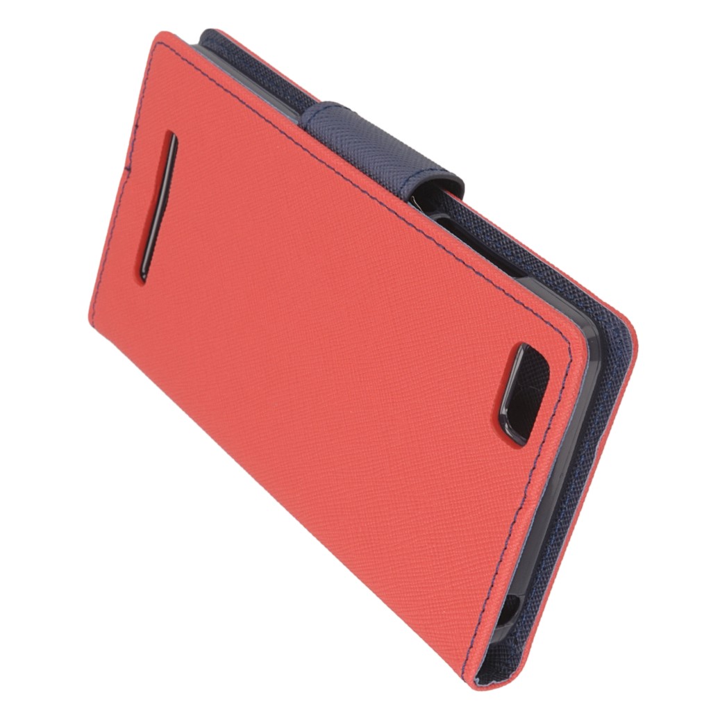 Pokrowiec etui z klapk na magnes Fancy Case czerwono-granatowe Xiaomi Mi4C / 4