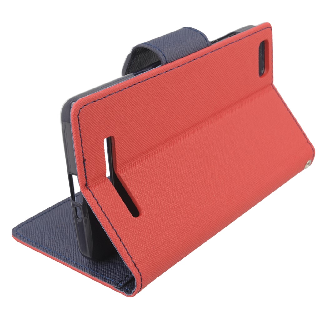 Pokrowiec etui z klapk na magnes Fancy Case czerwono-granatowe Xiaomi Mi4C / 8