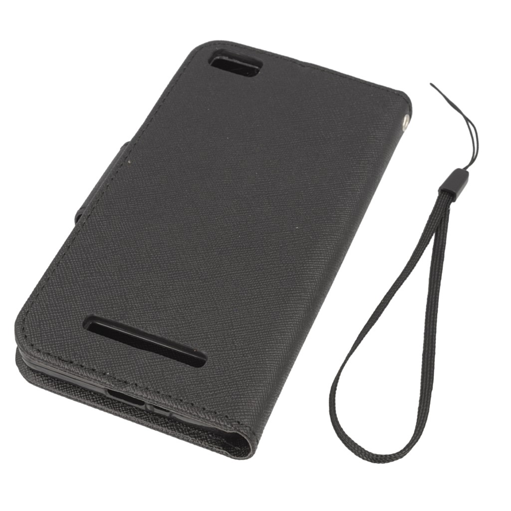 Pokrowiec etui z klapk na magnes Fancy Case czarne Xiaomi Mi4C / 3