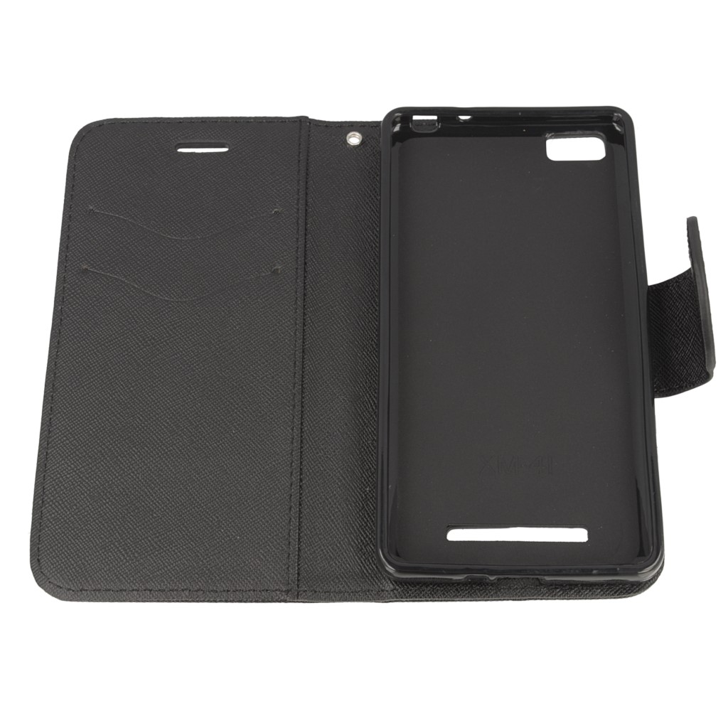 Pokrowiec etui z klapk na magnes Fancy Case czarne Xiaomi Mi4C / 10