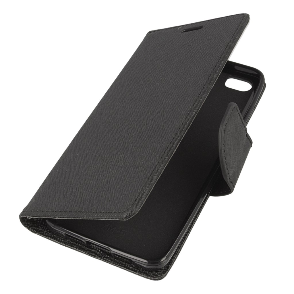 Pokrowiec etui z klapk na magnes Fancy Case czarne Xiaomi Mi 5