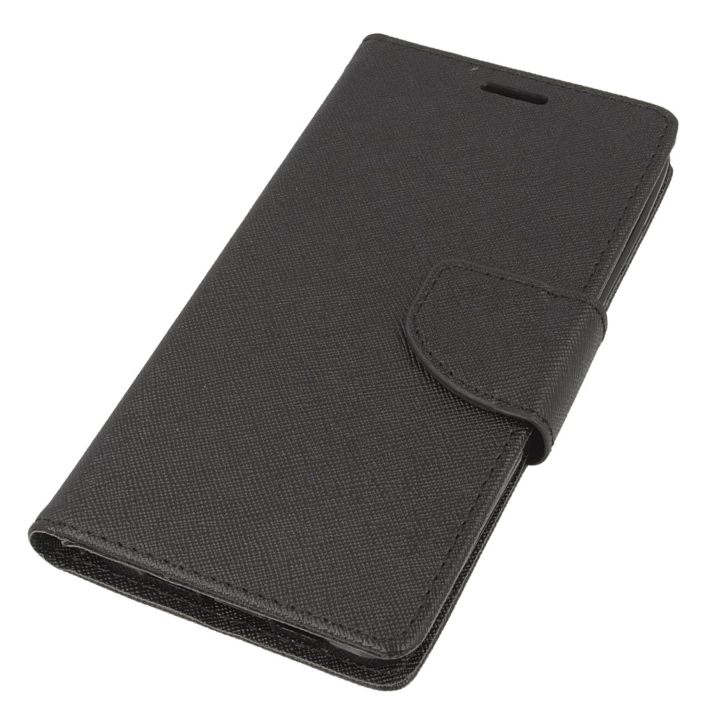 Pokrowiec etui z klapk na magnes Fancy Case czarne Xiaomi Mi 5 / 2