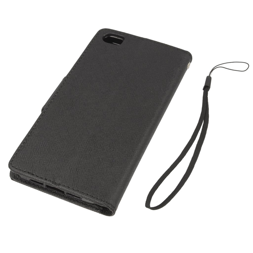 Pokrowiec etui z klapk na magnes Fancy Case czarne Xiaomi Mi 5 / 3