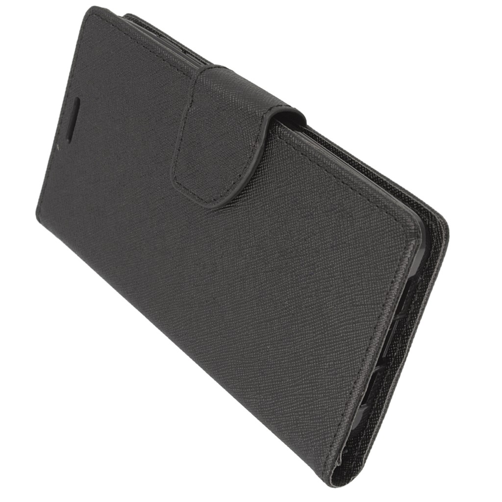 Pokrowiec etui z klapk na magnes Fancy Case czarne Xiaomi Mi 5 / 5