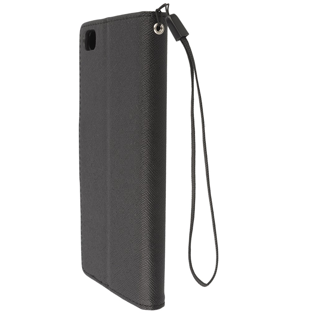 Pokrowiec etui z klapk na magnes Fancy Case czarne Xiaomi Mi 5 / 7