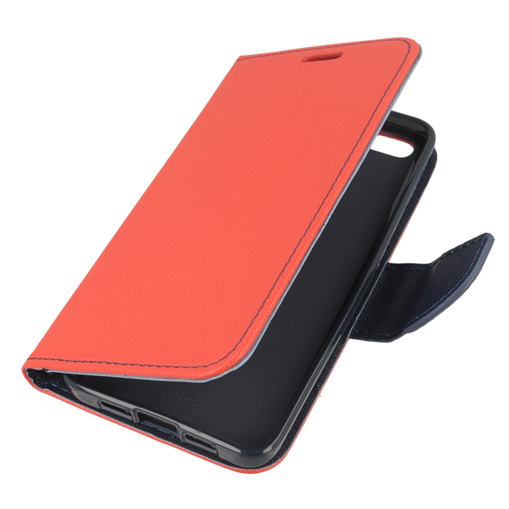 Pokrowiec etui z klapk na magnes Fancy Case czerwono-granatowe Xiaomi Mi 5