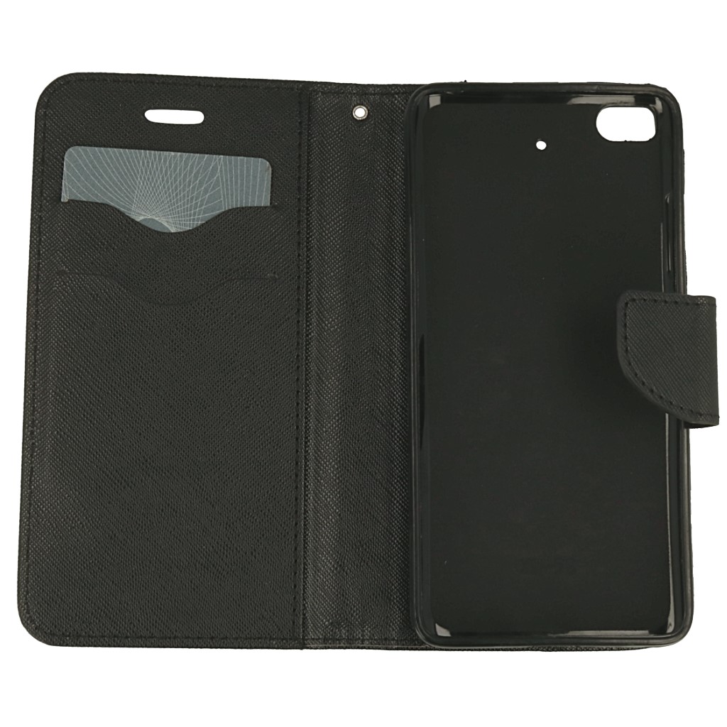 Pokrowiec etui z klapk na magnes Fancy Case czarne Xiaomi Mi 5s / 3