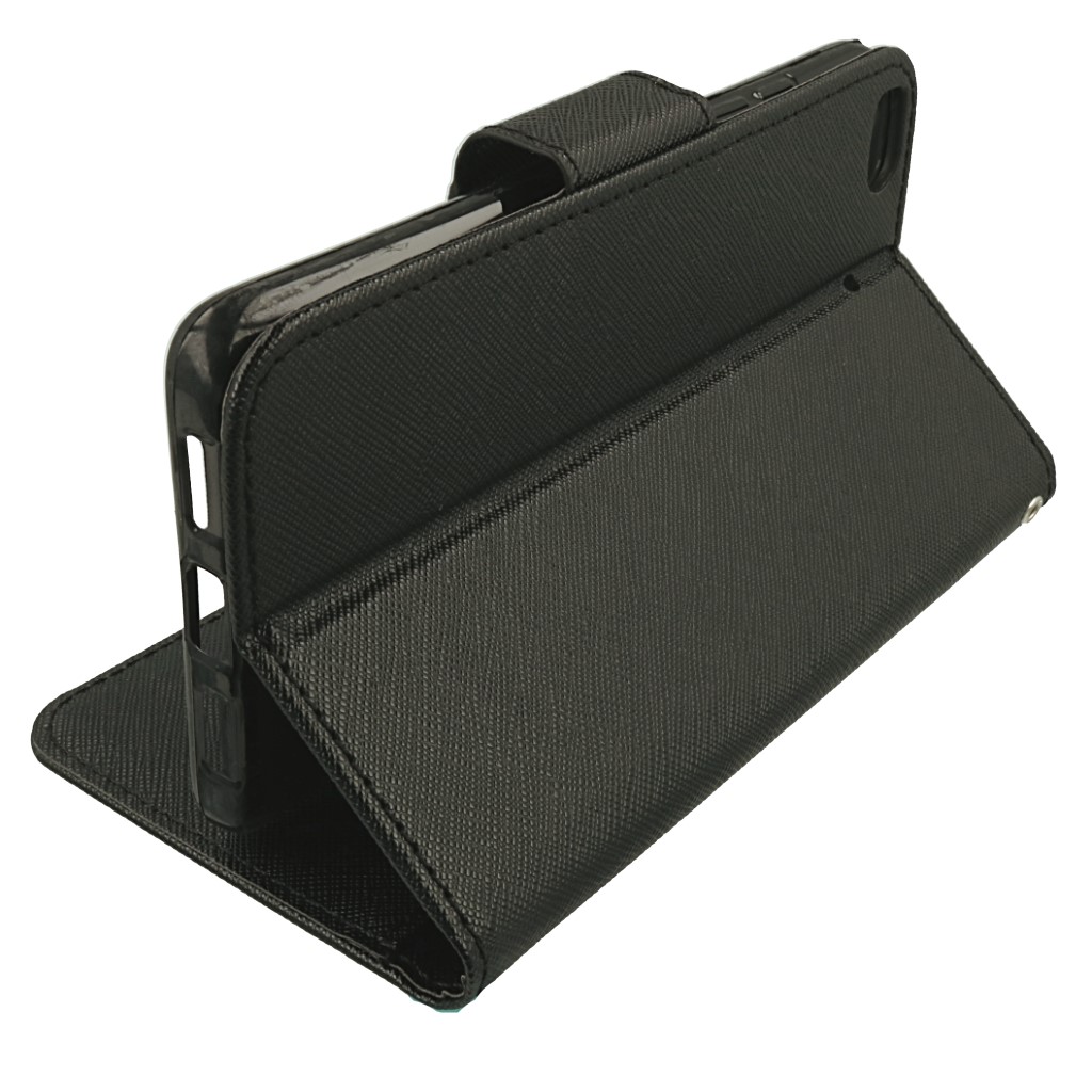 Pokrowiec etui z klapk na magnes Fancy Case czarne Xiaomi Mi 5s / 4