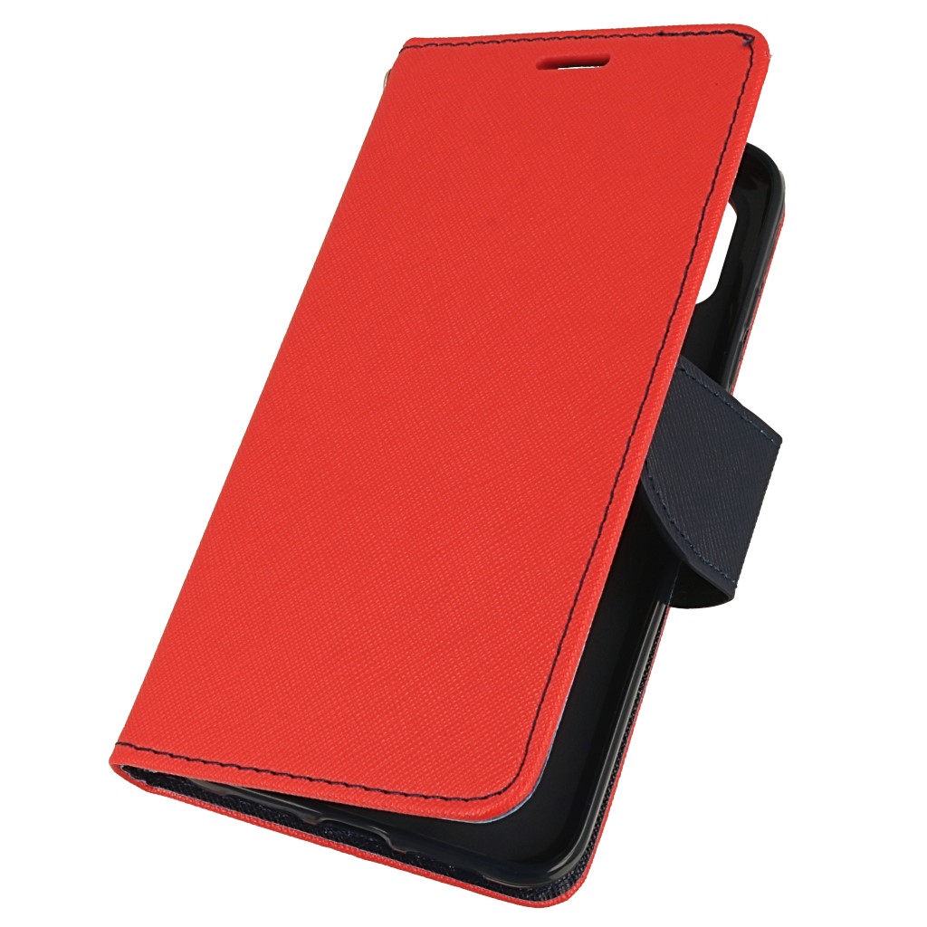 Pokrowiec etui z klapk na magnes Fancy Case czerwono-granatowe Xiaomi Mi 8