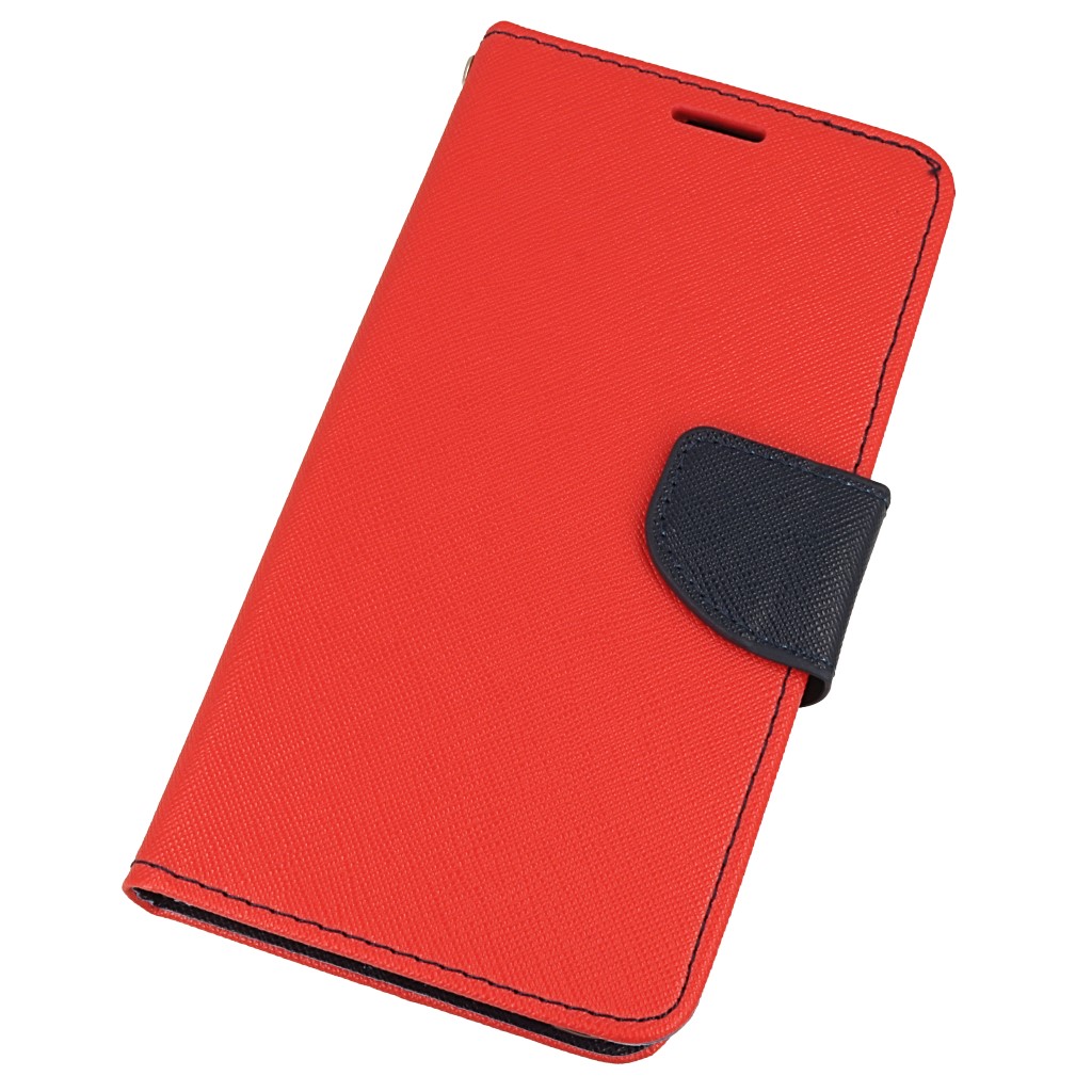 Pokrowiec etui z klapk na magnes Fancy Case czerwono-granatowe Xiaomi Mi 8 / 4