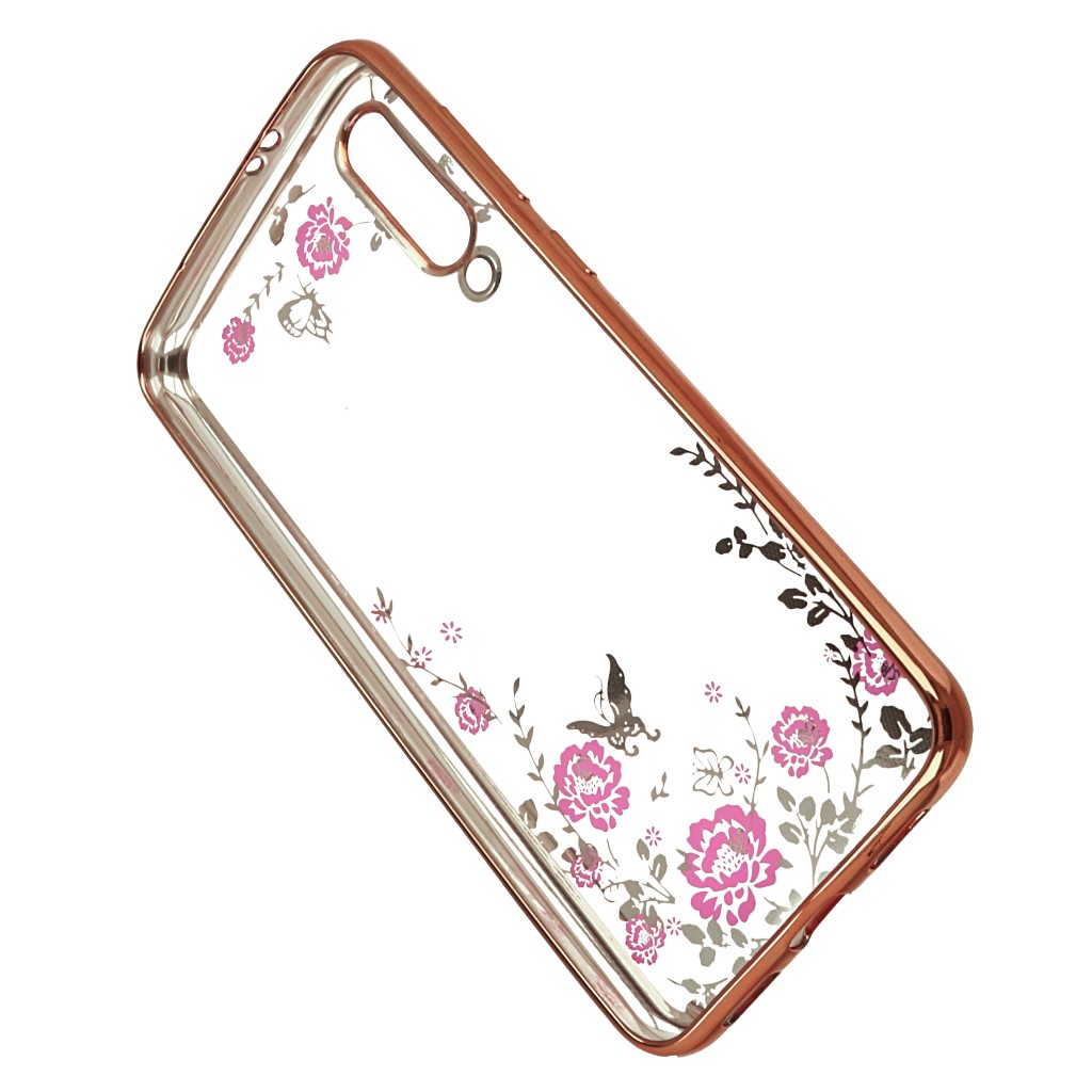 Pokrowiec etui silikonowe Diamond Kwiaty rowe Xiaomi Mi 9 SE / 5