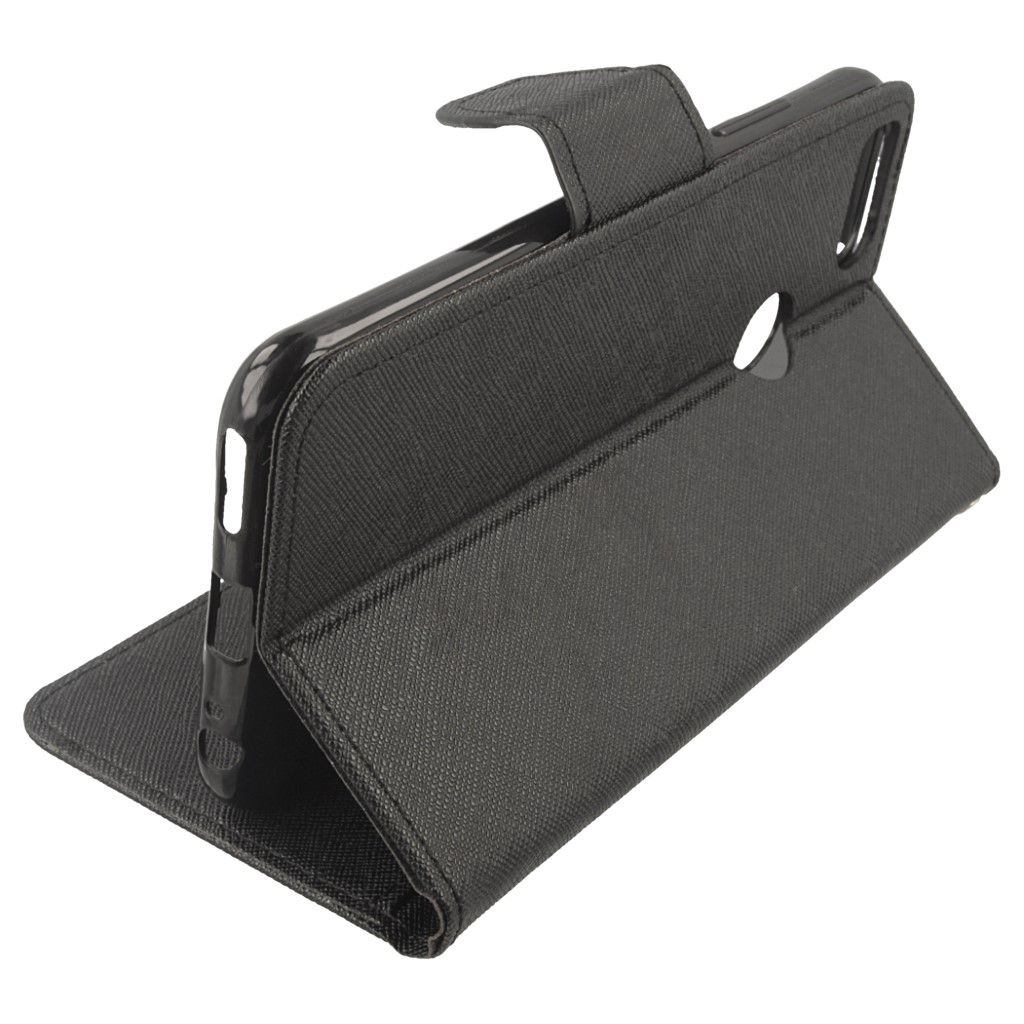 Pokrowiec etui z klapk na magnes Fancy Case czarne Xiaomi Mi A1 / 6
