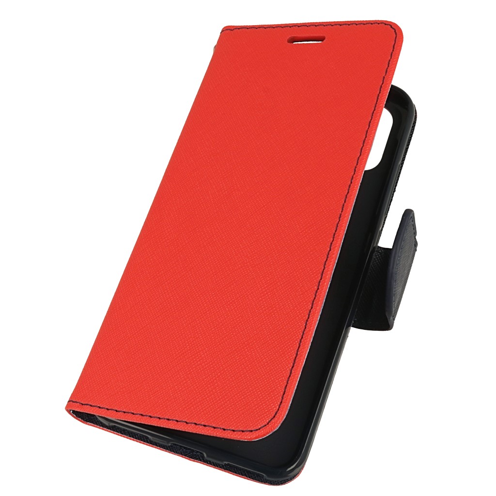 Pokrowiec etui z klapk na magnes Fancy Case czerwono-granatowe Xiaomi Mi A2