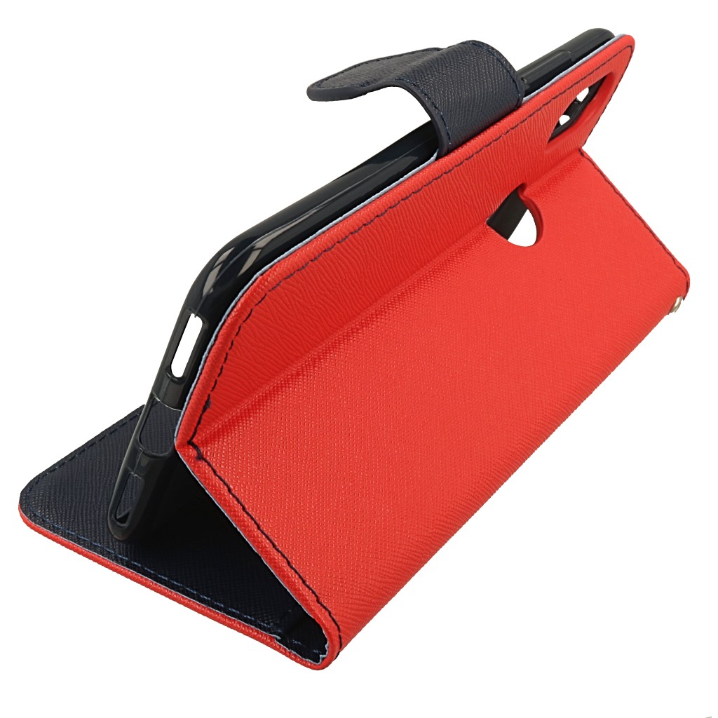 Pokrowiec etui z klapk na magnes Fancy Case czerwono-granatowe Xiaomi Mi A2 / 3