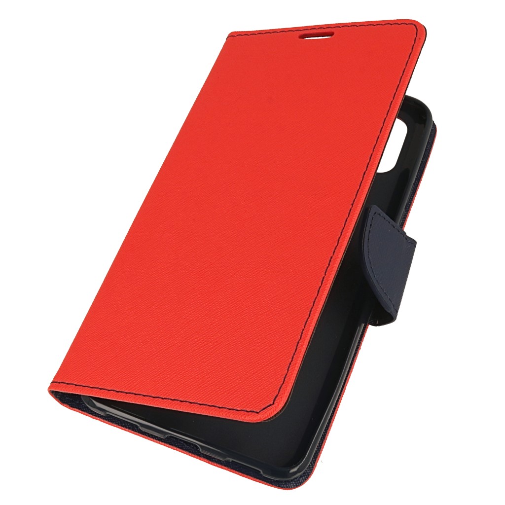 Pokrowiec etui z klapk na magnes Fancy Case czerwono-granatowe Xiaomi Mi Max 3