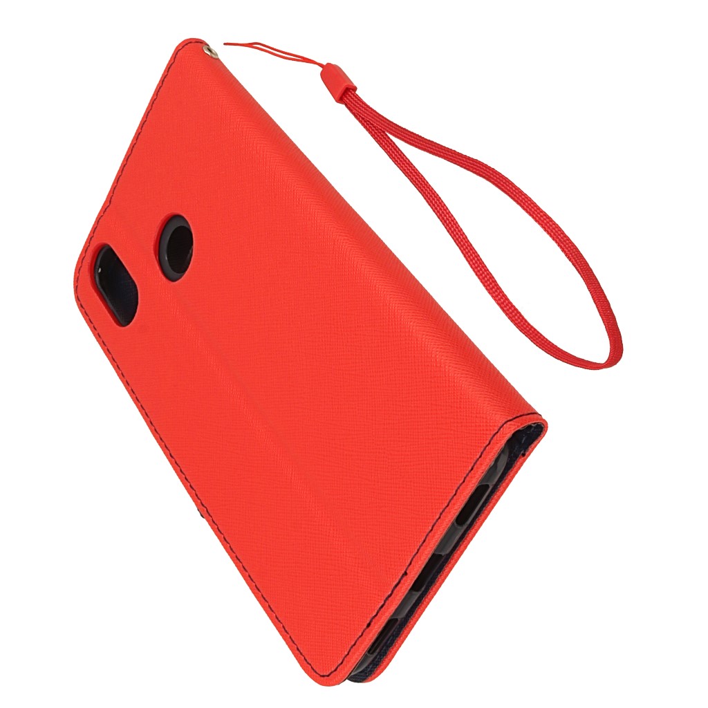 Pokrowiec etui z klapk na magnes Fancy Case czerwono-granatowe Xiaomi Mi Max 3 / 3