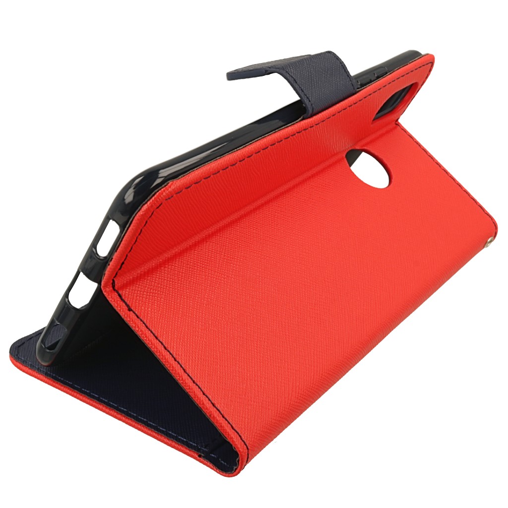 Pokrowiec etui z klapk na magnes Fancy Case czerwono-granatowe Xiaomi Mi Max 3 / 5