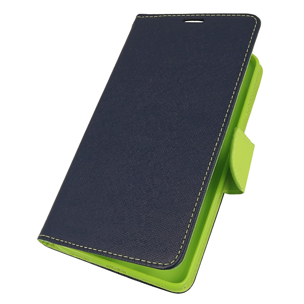 Pokrowiec etui z klapk na magnes Fancy Case granatowo-limonkowe Xiaomi Mi Max 3