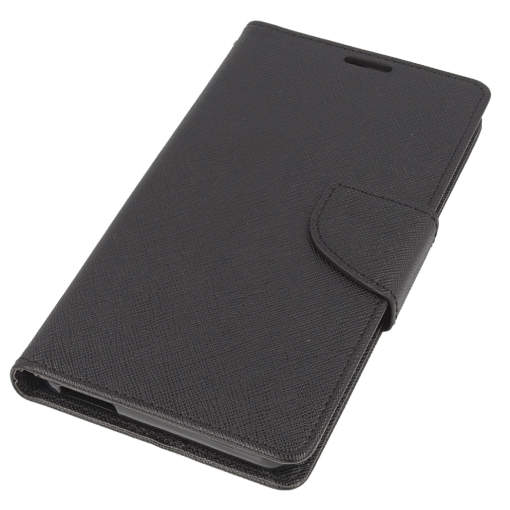 Pokrowiec etui z klapk na magnes Fancy Case czarne Xiaomi Redmi Note 2 Prime / 2