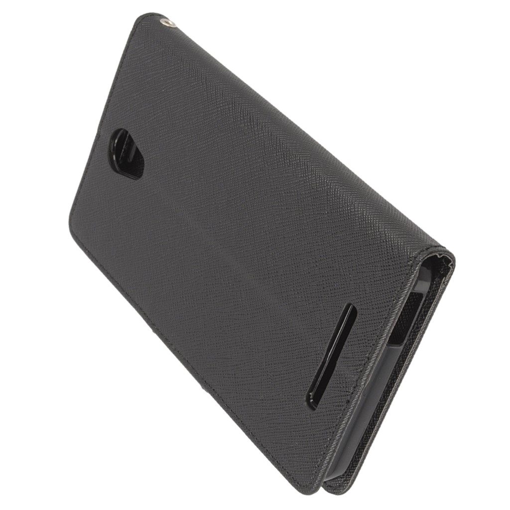 Pokrowiec etui z klapk na magnes Fancy Case czarne Xiaomi Redmi Note 2 Prime / 5