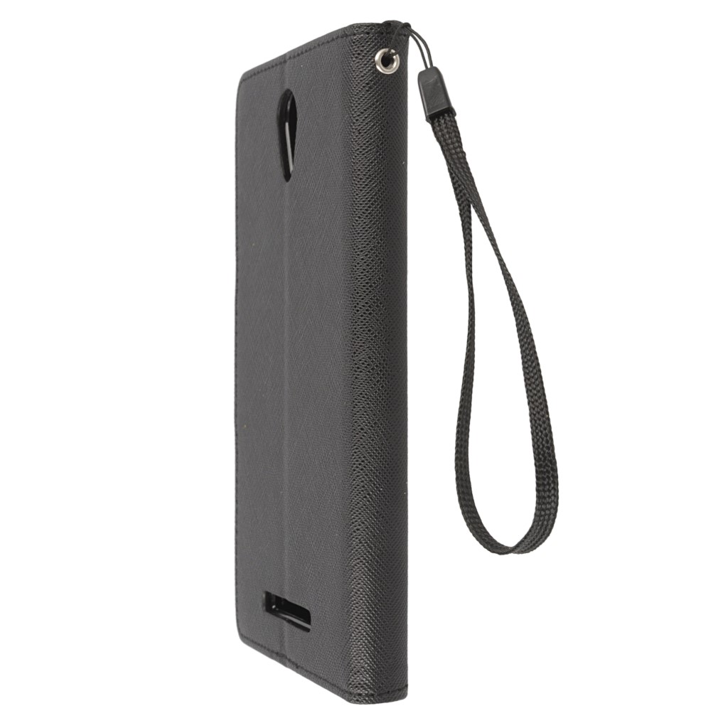 Pokrowiec etui z klapk na magnes Fancy Case czarne Xiaomi Redmi Note 2 Prime / 7