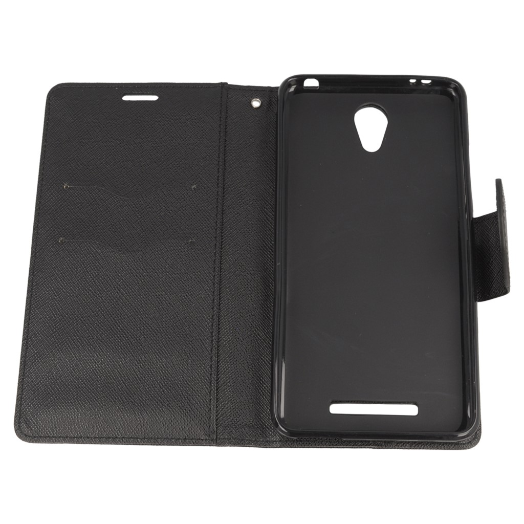 Pokrowiec etui z klapk na magnes Fancy Case czarne Xiaomi Redmi Note 2 Prime / 9