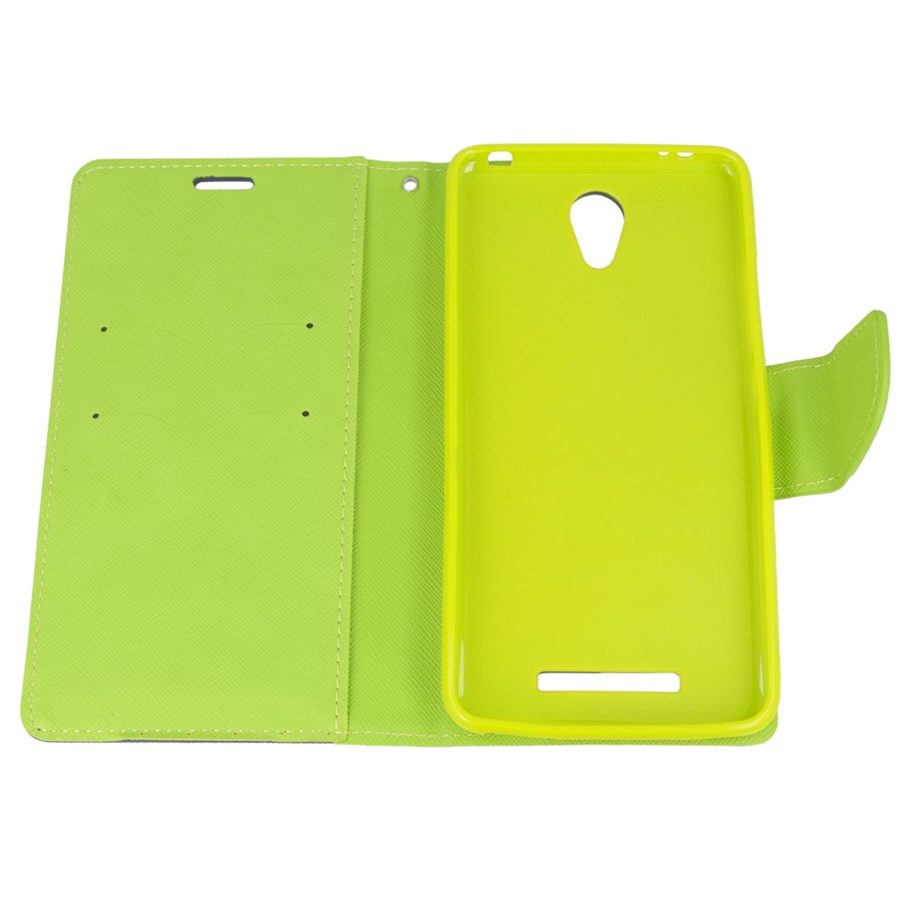 Pokrowiec etui z klapk na magnes Fancy Case granatowo-limonkowe Xiaomi Redmi Note 2 Prime / 9
