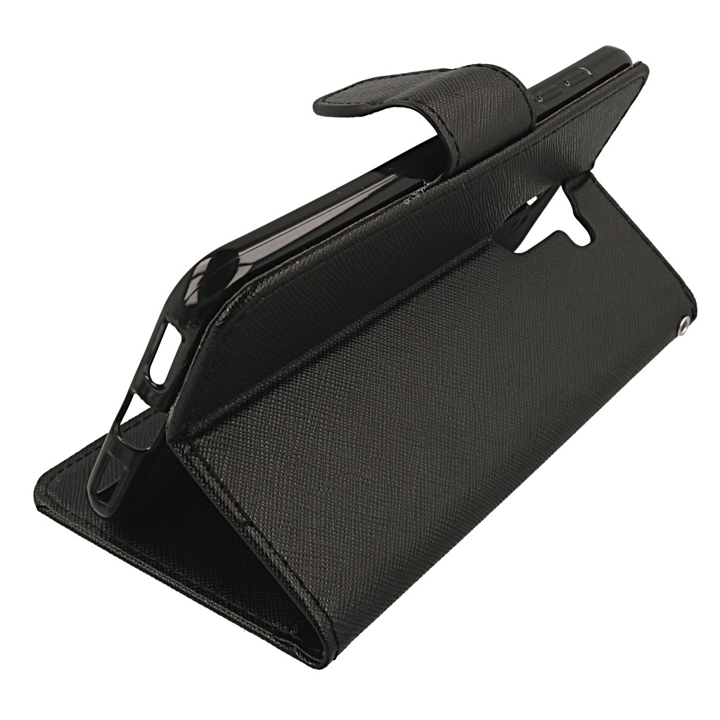 Pokrowiec etui z klapk na magnes Fancy Case czarne Xiaomi Pocophone F1 / 4
