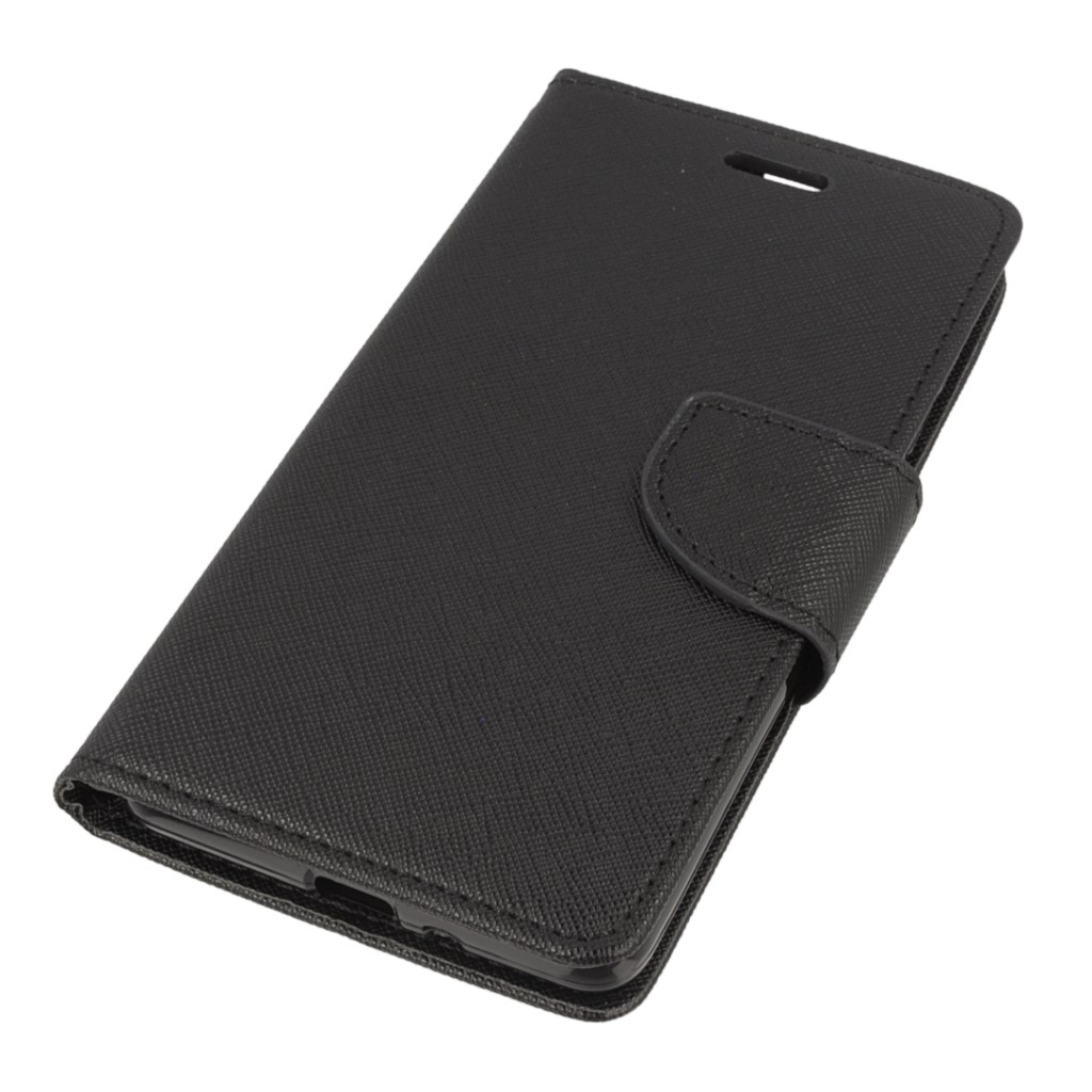 Pokrowiec etui z klapk na magnes Fancy Case czarne Xiaomi Redmi 3s / 2