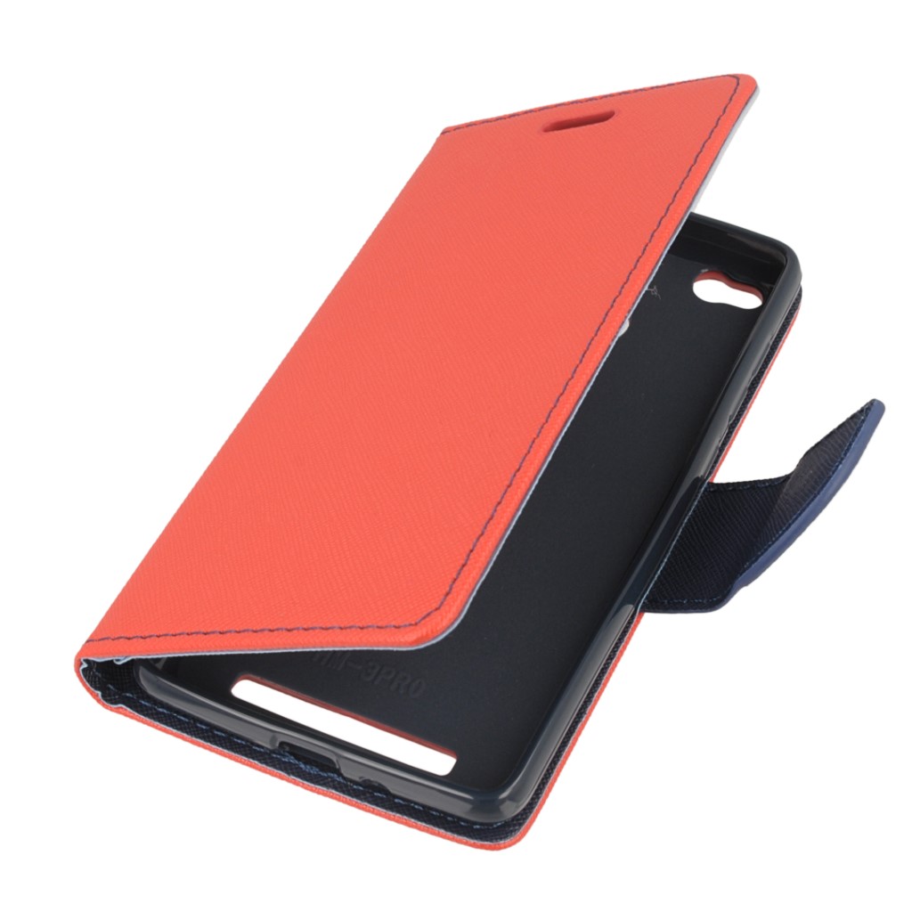 Pokrowiec etui z klapk na magnes Fancy Case czerwono-granatowe Xiaomi Redmi 3 Pro
