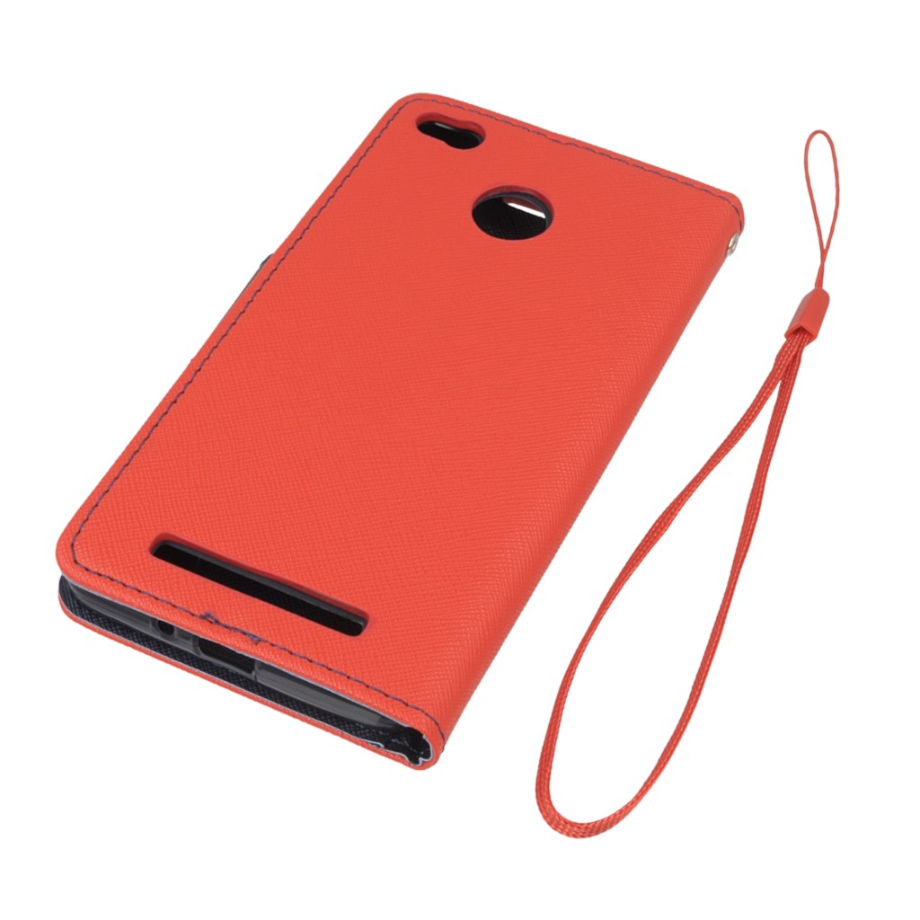 Pokrowiec etui z klapk na magnes Fancy Case czerwono-granatowe Xiaomi Redmi 3s / 3