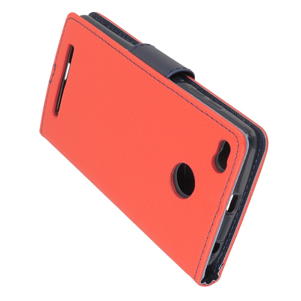 Pokrowiec etui z klapk na magnes Fancy Case czerwono-granatowe Xiaomi Redmi 3 Pro / 4