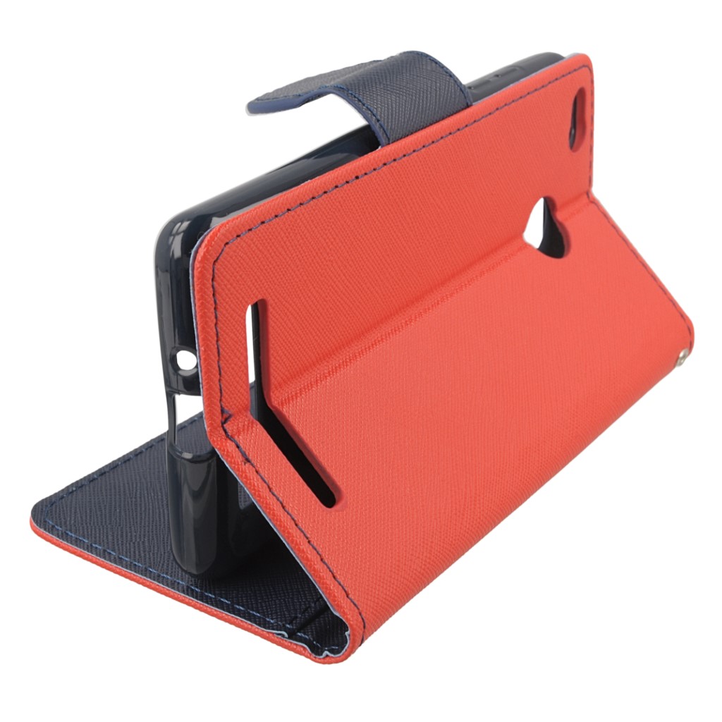 Pokrowiec etui z klapk na magnes Fancy Case czerwono-granatowe Xiaomi Redmi 3s / 7