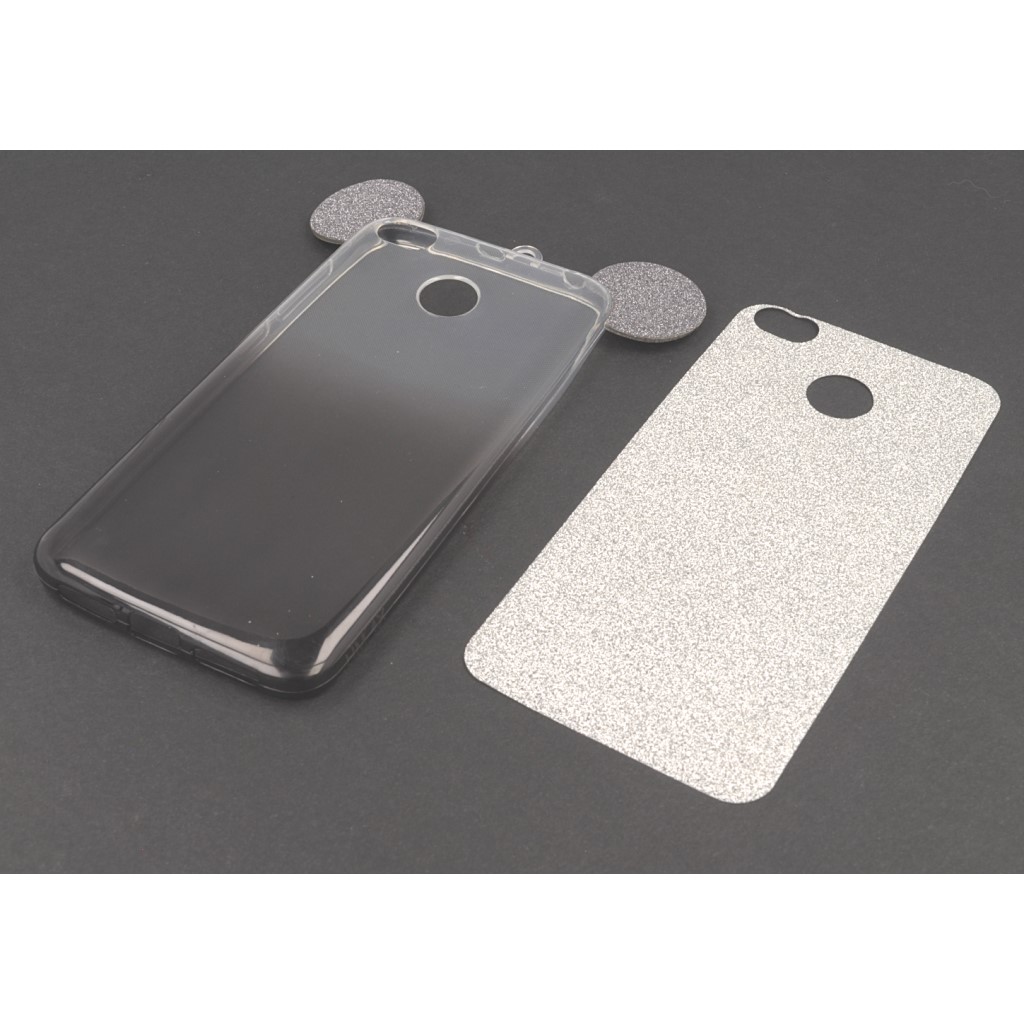 Pokrowiec etui back case brokatowa Myszka czarne Xiaomi Redmi 4X / 5