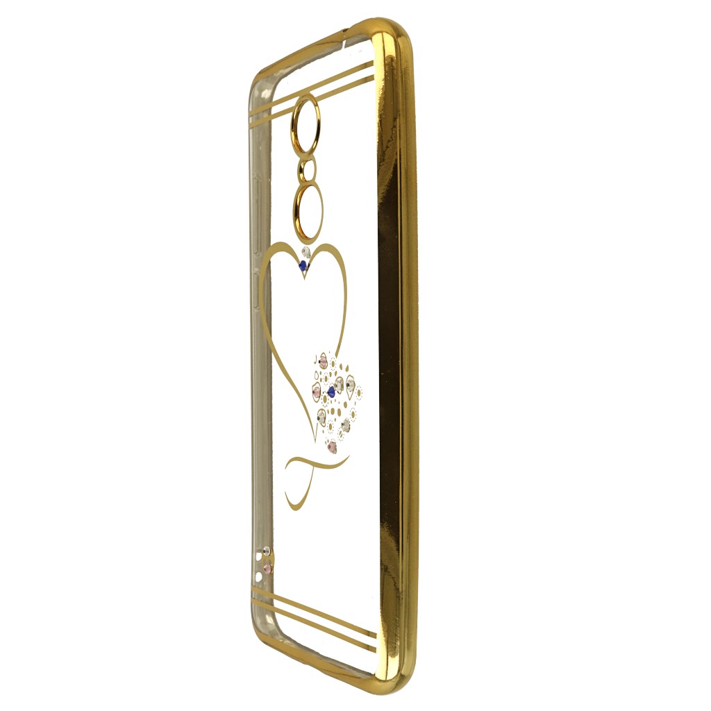 Pokrowiec etui silikonowe Diamond Serce z�ote Xiaomi Redmi 5 Plus / 5