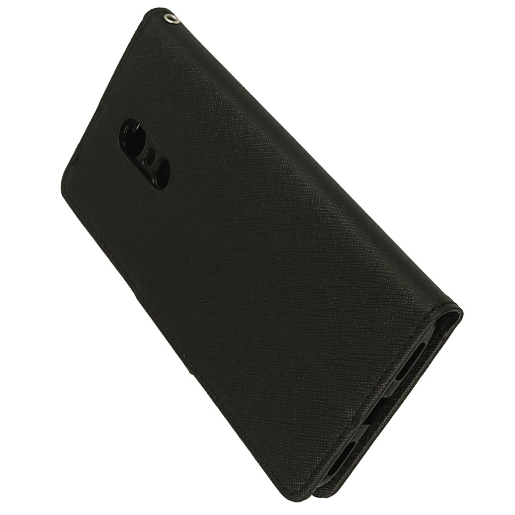 Pokrowiec etui z klapk na magnes Fancy Case czarne Xiaomi Redmi 5 Plus / 6