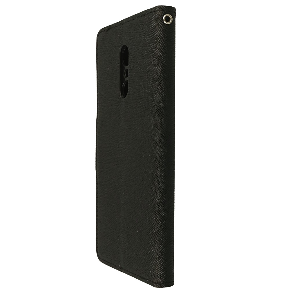Pokrowiec etui z klapk na magnes Fancy Case czarne Xiaomi Redmi 5 Plus / 8