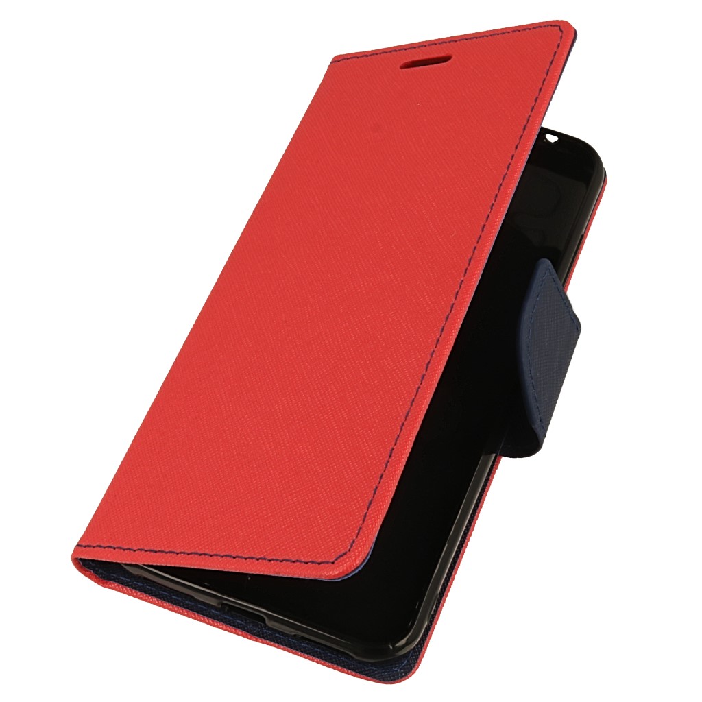Pokrowiec etui z klapk na magnes Fancy Case czerwono-granatowe Xiaomi Redmi 5 Plus