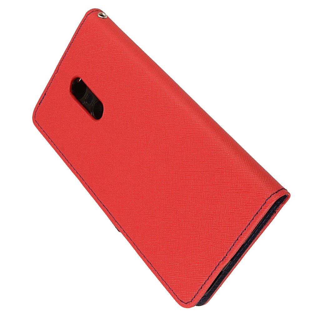Pokrowiec etui z klapk na magnes Fancy Case czerwono-granatowe Xiaomi Redmi 5 Plus / 5