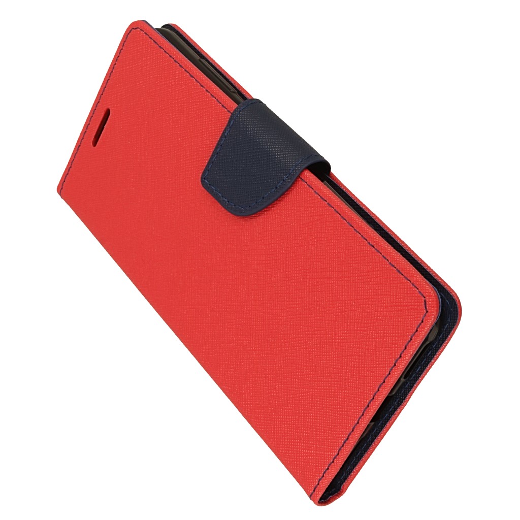 Pokrowiec etui z klapk na magnes Fancy Case czerwono-granatowe Xiaomi Redmi 5 Plus / 6