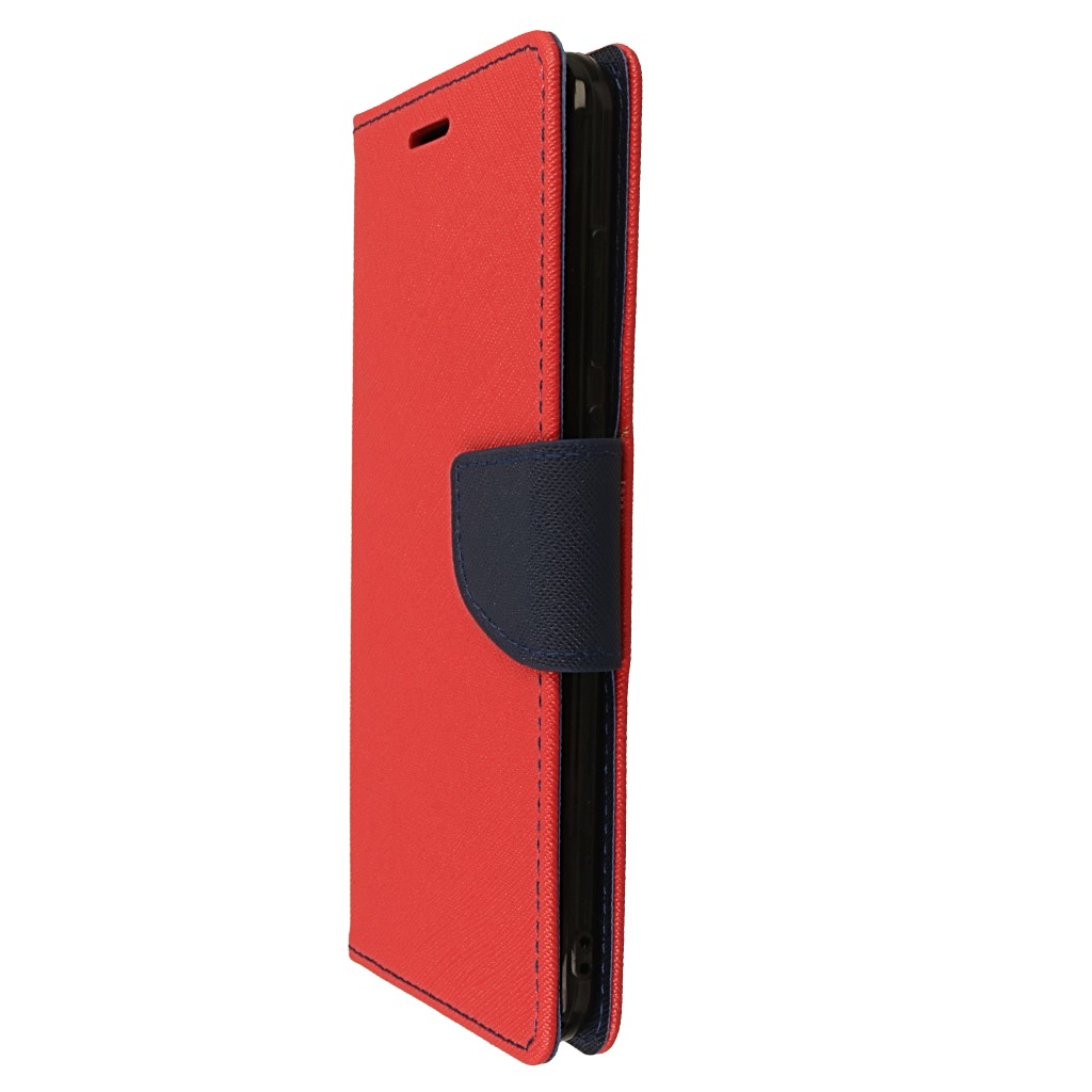 Pokrowiec etui z klapk na magnes Fancy Case czerwono-granatowe Xiaomi Redmi 5 Plus / 7