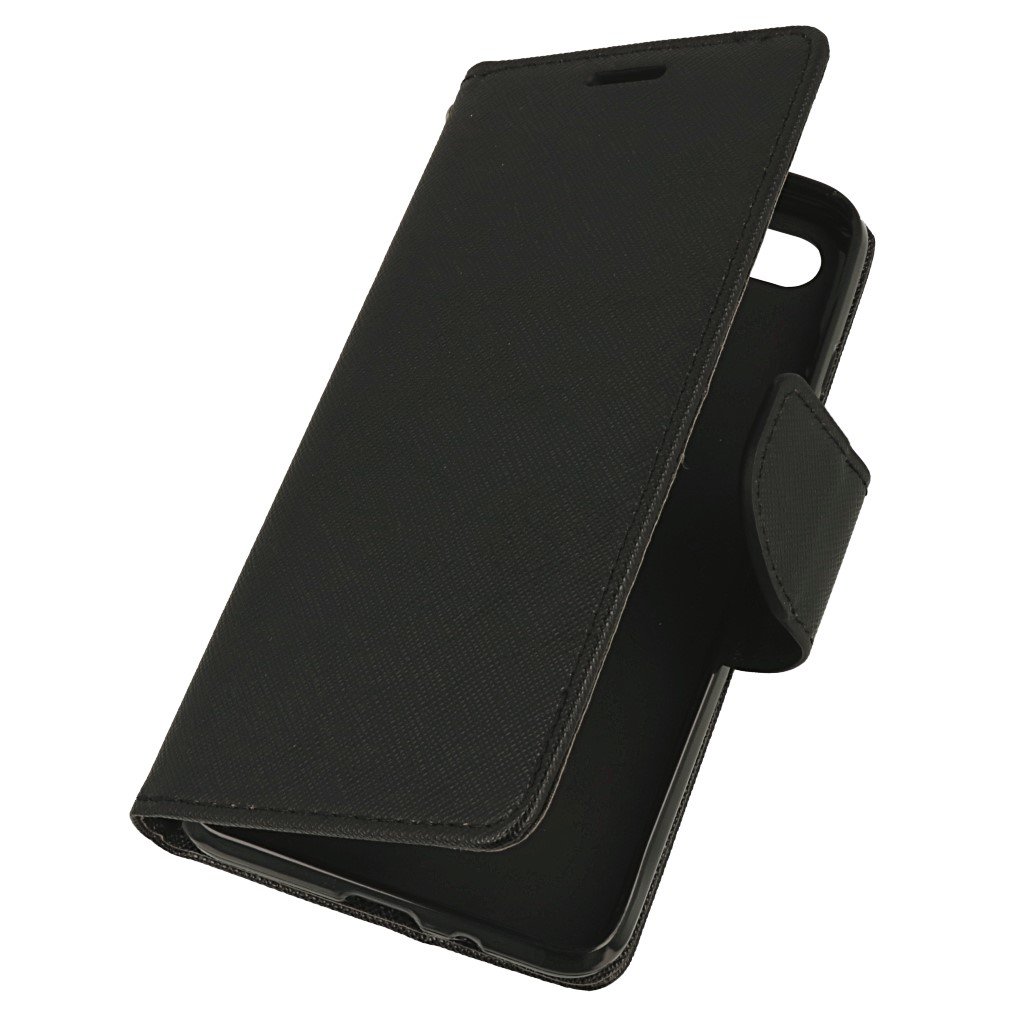 Pokrowiec etui z klapk na magnes Fancy Case czarne Xiaomi Redmi 6A
