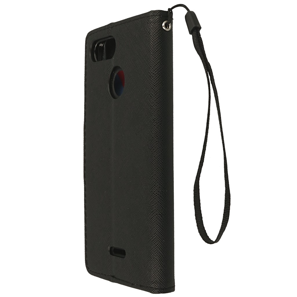 Pokrowiec etui z klapk na magnes Fancy Case czarne Xiaomi Redmi 6A / 6