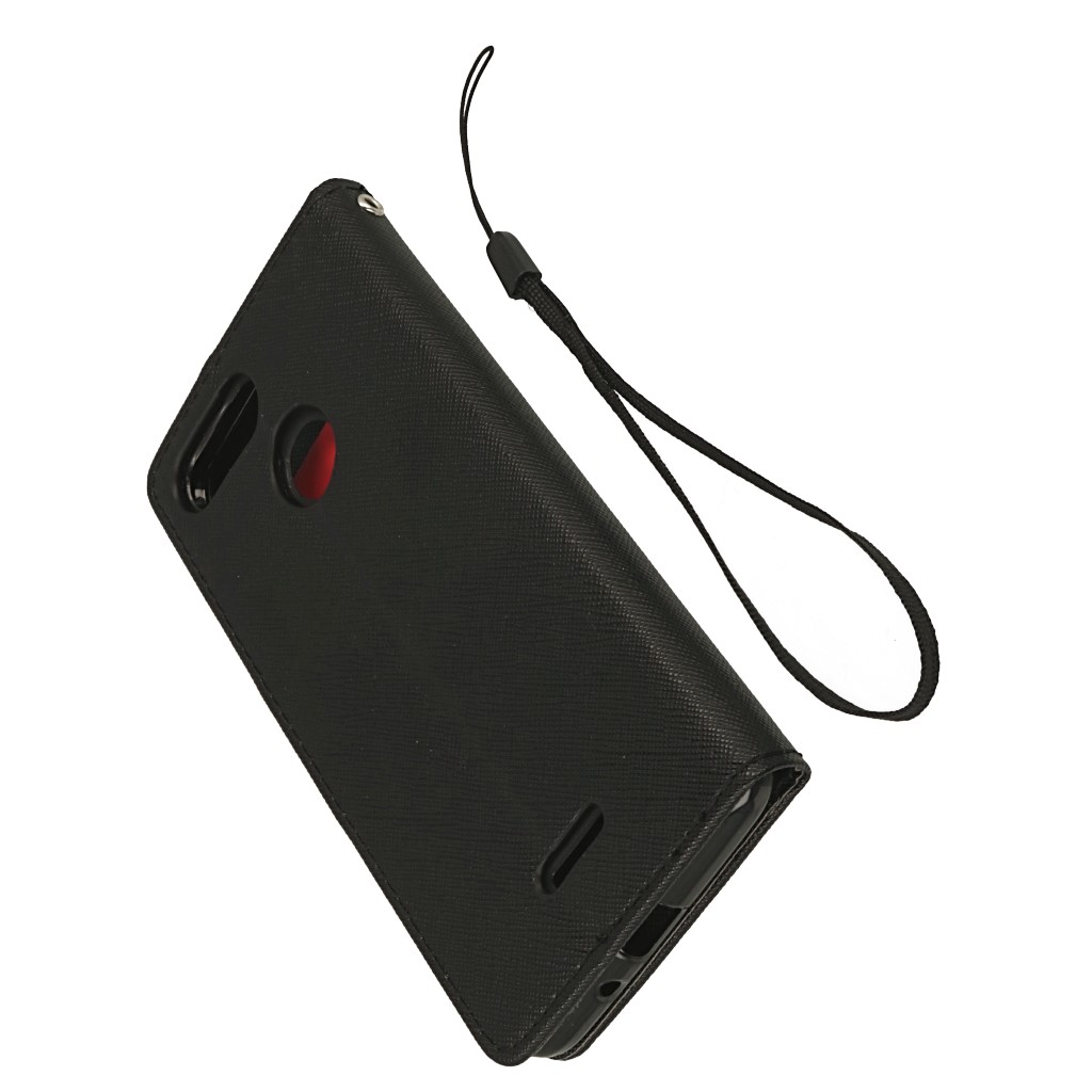Pokrowiec etui z klapk na magnes Fancy Case czarne Xiaomi Redmi 6A / 7