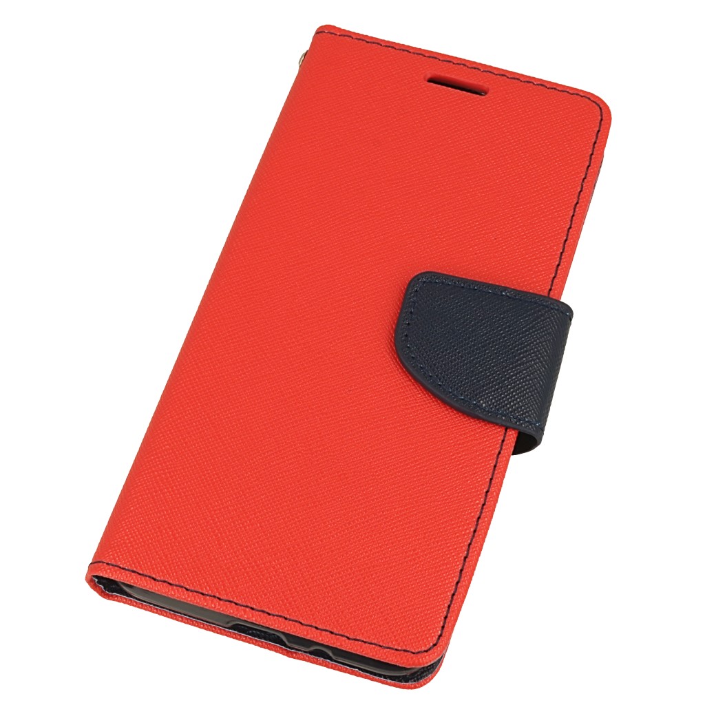 Pokrowiec etui z klapk na magnes Fancy Case czerwono-granatowe Xiaomi Redmi 6A / 4
